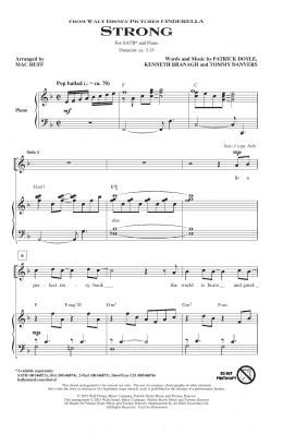 page one of Strong (from the Motion Picture Cinderella) (arr. Mac Huff) (SATB Choir)