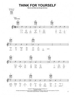 page one of Think For Yourself (Easy Guitar)