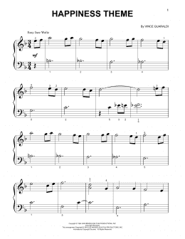 page one of Happiness Theme (Beginning Piano Solo)