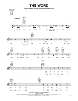 page one of The Word (Easy Guitar)