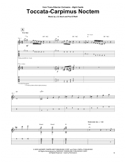 page one of Toccata-Carpimus Noctem (Guitar Tab)