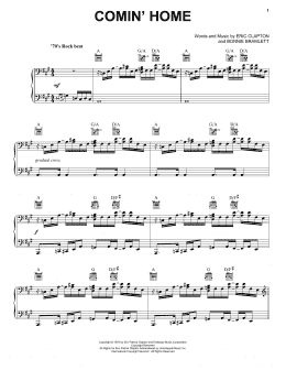 page one of Comin' Home (Piano, Vocal & Guitar Chords (Right-Hand Melody))