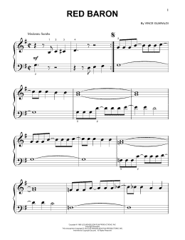 page one of Red Baron (Beginning Piano Solo)