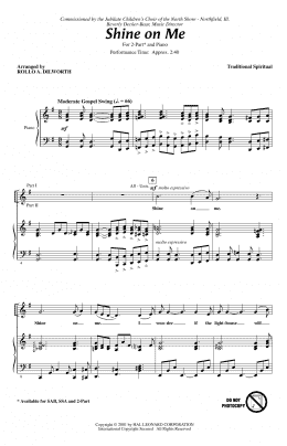 page one of Shine On Me (2-Part Choir)