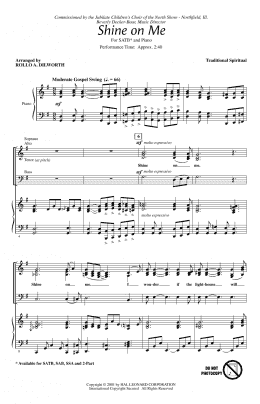page one of Shine On Me (SATB Choir)