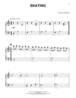 page one of Skating (Beginning Piano Solo)