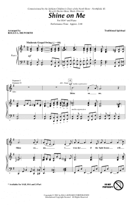 page one of Shine On Me (SSA Choir)