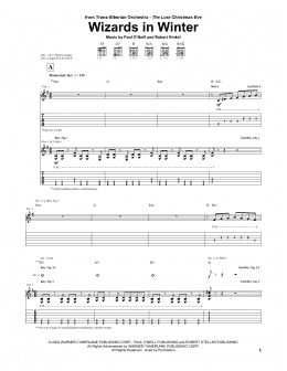 page one of Wizards In Winter (Guitar Tab)