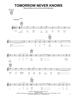 page one of Tomorrow Never Knows (Easy Guitar)