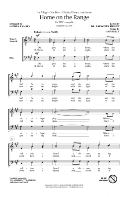 page one of Home On The Range (TTB Choir)