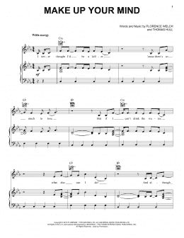 page one of Make Up Your Mind (Piano, Vocal & Guitar Chords (Right-Hand Melody))