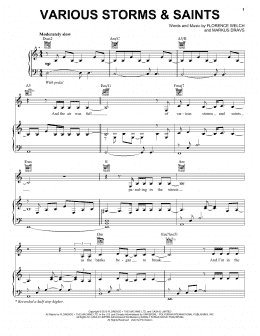page one of Various Storms And Saints (Piano, Vocal & Guitar Chords (Right-Hand Melody))