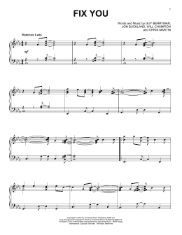 page one of Fix You [Jazz version] (Piano Solo)