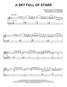 page one of A Sky Full Of Stars [Jazz version] (Piano Solo)