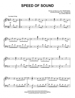 page one of Speed Of Sound [Jazz version] (Piano Solo)