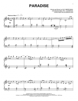 page one of Paradise [Jazz version] (Piano Solo)