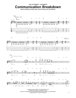 page one of Communication Breakdown (Guitar Tab)