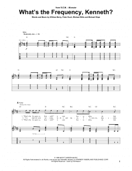 page one of What's The Frequency, Kenneth? (Guitar Tab)