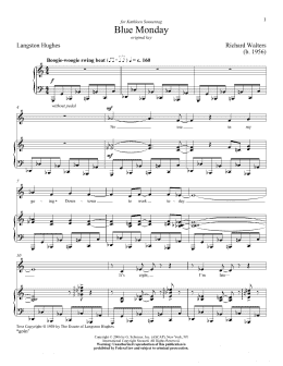 page one of Blue Monday (Piano & Vocal)
