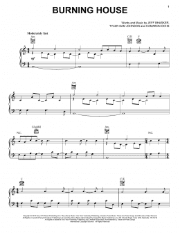 page one of Burning House (Piano, Vocal & Guitar Chords (Right-Hand Melody))
