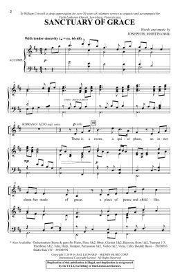 page one of Sanctuary Of Grace (SATB Choir)