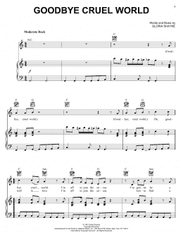 page one of Goodbye Cruel World (Piano, Vocal & Guitar Chords (Right-Hand Melody))