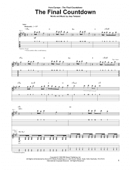 page one of Final Countdown (Guitar Tab)