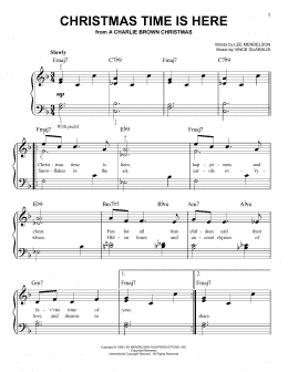 page one of Christmas Time Is Here (Easy Piano)