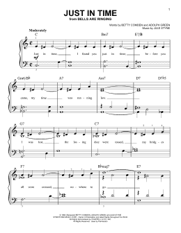 page one of Just In Time (Very Easy Piano)