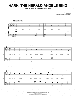 page one of Hark, The Herald Angels Sing (Easy Piano)