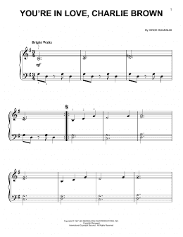 page one of You're In Love, Charlie Brown (Easy Piano)