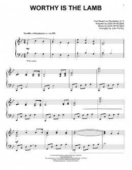 page one of Worthy Is The Lamb (Piano Solo)