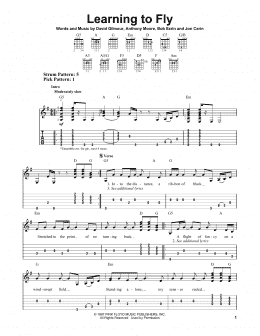 page one of Learning To Fly (Easy Guitar Tab)