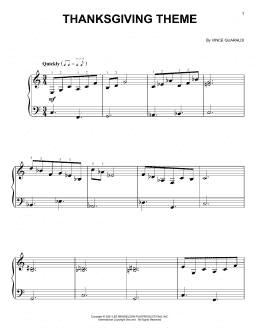 page one of Thanksgiving Theme (Easy Piano)