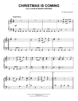 page one of Christmas Is Coming (Easy Piano)