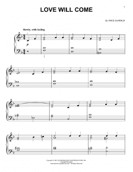 page one of Love Will Come (Easy Piano)