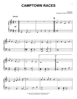 page one of Camptown Races (Easy Piano)