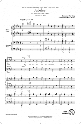 page one of Jubilee! (SATB Choir)