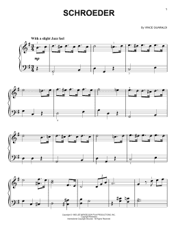 page one of Schroeder (Easy Piano)