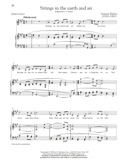 page one of Strings In The Earth And Air (Piano & Vocal)