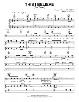page one of This I Believe (The Creed) (Piano, Vocal & Guitar Chords (Right-Hand Melody))