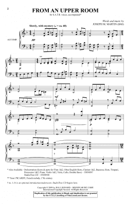 page one of From An Upper Room (SATB Choir)