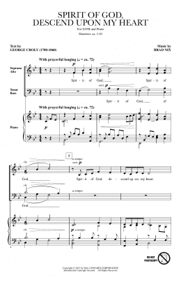 page one of Spirit Of God, Descend Upon My Heart (SATB Choir)
