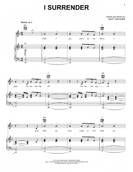page one of I Surrender (Piano, Vocal & Guitar Chords (Right-Hand Melody))