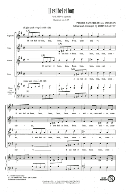 page one of Il Est Bel Et Bon (A Good And Handsome Man) (SATB Choir)