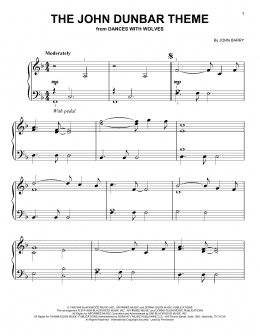 page one of The John Dunbar Theme (Easy Piano)