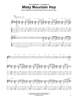 page one of Misty Mountain Hop (Guitar Tab)