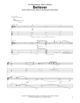 page one of Believer (Guitar Tab)