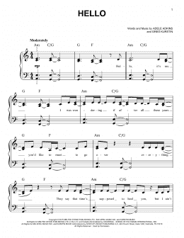 page one of Hello (Easy Piano)