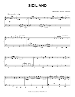 page one of Siciliano [Jazz version] (Piano Solo)